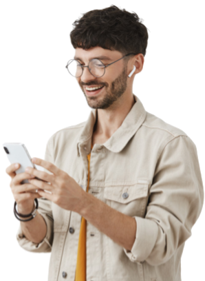 A woman with headphone